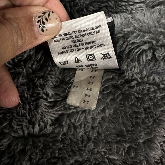 Under Armour Fleece Coat Mens Hoodie Full Zip Heavy Jacket Pockets Black - Picture 13 of 16